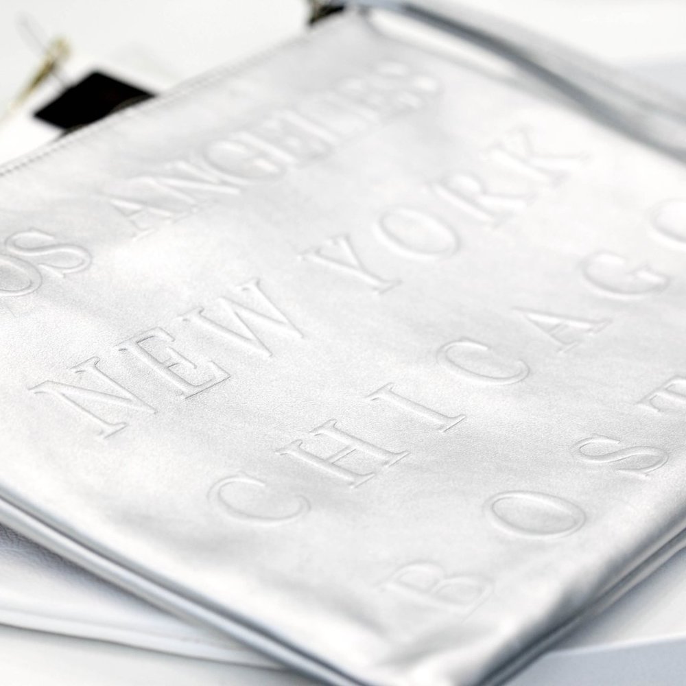 Silver Forever 21 embossed clutch
